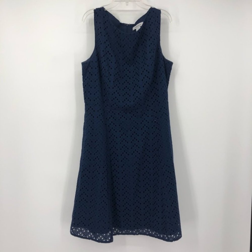 Liz Claiborne Sz 12 Blue Fit Flare Dress